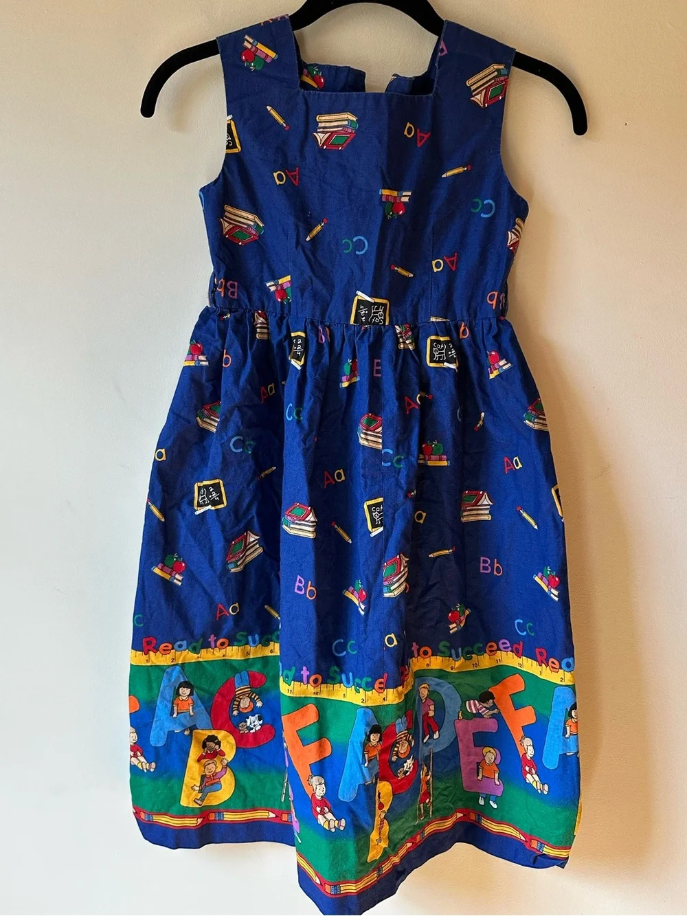Vintage Handmade Alphabet School Dress